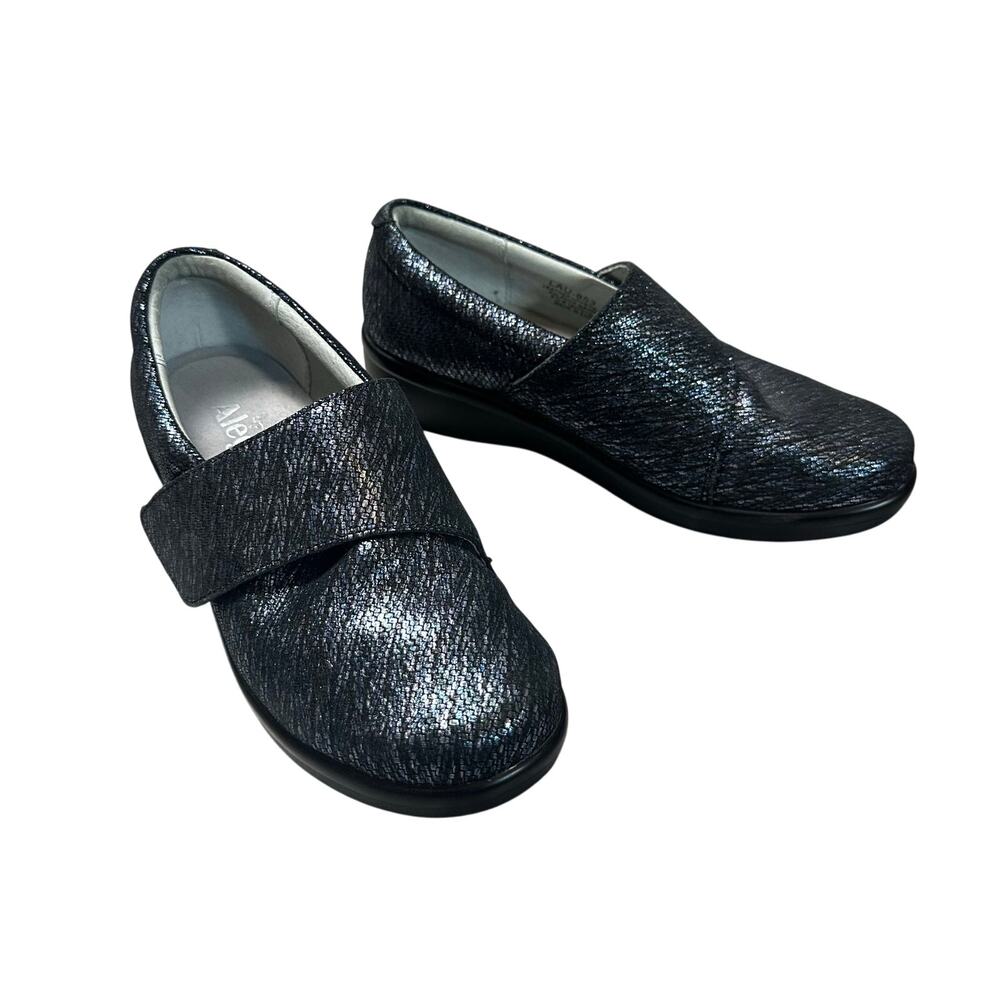 Alegria Women's Lauryn Nubuck Slip-On with Cross Strap Shoe